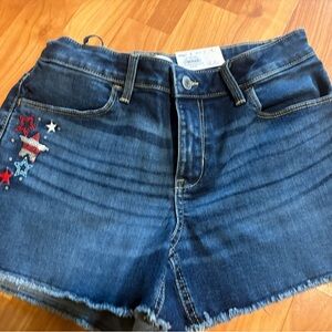Patriotic Denim Shorts Girls 16